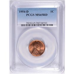 1954-D LINCOLN CENT, PCGS MS-65 RED