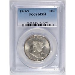 1949-S FRANKLIN HALF DOLLAR, PCGS MS-64