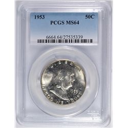 1953 FRANKLIN HALF DOLLAR, PCGS MS-64