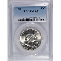 1955 FRANKLIN HALF DOLLAR, PCGS MS-64