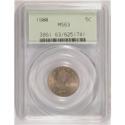 1900 V-NICKEL PCGS MS-63 OGH