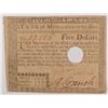 Image 1 : 1780 $5 STATE OF MASSACHUSETTS-BAY CONTENTIAL CURRENCY