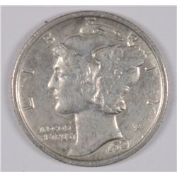 1921 MERCURY DIME, AU-53  KEY!