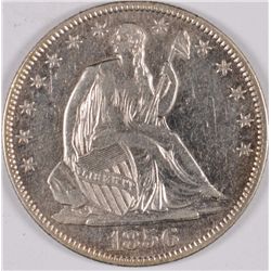 1856-O SEATED HALF DOLLAR, AU-55