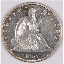 1864 SEATED HALF DOLLAR, MS-62, CIVIL WAR YEAR, VERY RARE DATE!
