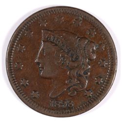 1838 LARGE CENT XF-45