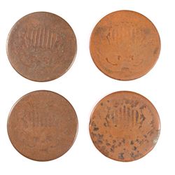 (4) LOW GRADE TWO CENT PCS