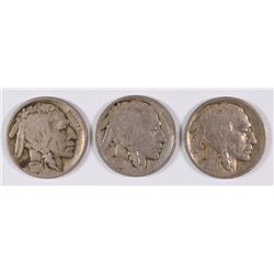 (3) BUFFALO NICKELS (14-S, 16-S, 18-D)