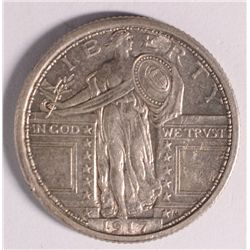 1917 I STANDING LIBERTY QUARTER AU-58+