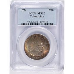 1893 COLUMBIAN EXPO HALF DOLLAR PCGS MS-62, PCGS HOLDER HAS 1892 ON HOLDER BUT