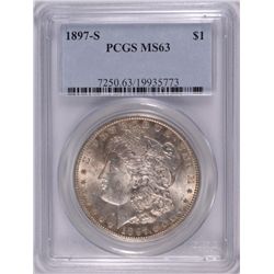 1897-S MORGAN DOLLAR PCGS MS-63