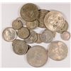 Image 1 : LOT OF ( 21 ) FOREIGN SILVER COINS, MANY LARGER COINS