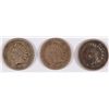 Image 1 : LOT OF ( 3 ) BETTER DATE INDIAN HEAD CENTS: 1859, 1862, AND 1864 ALL VG