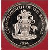 Image 2 : 1974 BAHAMAS $10.00 INDEPENDENCE SILVER COIN, WITH BOX AND CERT.