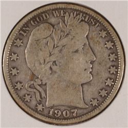 1907-O BARBER HALF DOLLAR VF-30