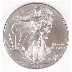 2014 AMERICAN SILVER EAGLE, GEM BU, THE LATEST ISSUE OF THIS  COLLECTABLE COIN