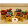 Image 1 : Six early boxed Matchbox cars, No 1 Road Roller, No 2 Dumper, No 3 Cement Mixer, No 4 Tractor, No…