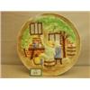 Image 1 : Round ceramic wall plaque 'Outside the Inn' by H.J Wood, Burslem…