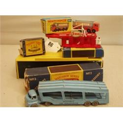 Matchbox accessory packs No 1 Petrol Pumps, No 2 Car Transporter, No 3 Garage, No 4 Road Signs pl…