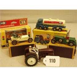 Boxed Budgie Milk Tanker No 292, Dinky 308 Tractor in brown and boxed Models of Yesteryear No 5 a…