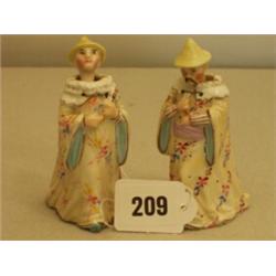 Pair oriental nodding head figures…
