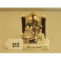 Staffordshire flat back model entitled 'Kiss Me Quick' 4" high…