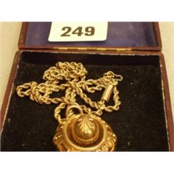 Gold mourning locket and chain…
