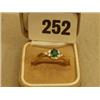 Image 1 : 18ct gold emerald ring set with six diamonds…