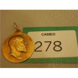22ct gold Mappin and Webb medallion entitled 'Hackney Horses' weight 42.5 g circa 1905…