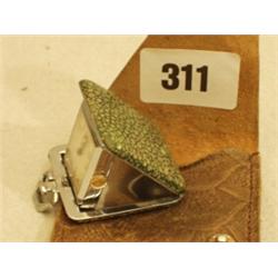 Small travelling clock in shagreen case…
