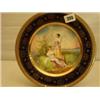 Image 1 : Vienna handpainted cabinet plate, 10" diameter decorated in blue and heavily gilded, of ladies by…