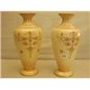 Image 1 : Pair of Crown Devon vases with hand painted floral and bird design…