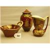 Image 1 : Three pieces of Crown Devon Fielding lustre ware…