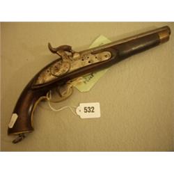 French/Belgian naval pistol converted from Flintlock, circa 1830…