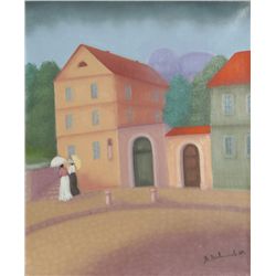 Branko Bahunek, Dubrovnik Scene II, Oil Painting
