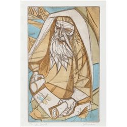 Irving Amen, The Scroll, Aquatint Etching