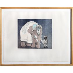 Charles Bragg, Elephant Man, Aquatint Etching