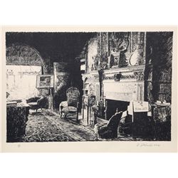 Roland Descombes, Fireplace, Lithograph