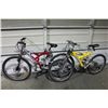 Image 1 : 2 BIKES - RED ORYX FULL SUSPENSION AND YELLOW NEXT FULL SUSPENSION MOUNTAIN BIKE