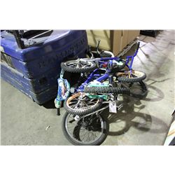 LOT OF KIDS BIKES AND FRAMES