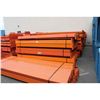 Image 2 : 1- 21' BLUE HEAVY DUTY PALLET RACKING UPRIGHT WITH 6- 11' X 6.5" 5000 LB CAPACITY ORANGE CROSSBARS