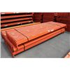 Image 2 : 1- 21' BLUE HEAVY DUTY PALLET RACKING UPRIGHT WITH 4- 11' X 4" 5000 LB CAPACITY ORANGE