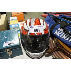 RED MOTORCYCLE HELMET