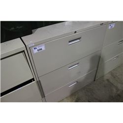 BEIGE 3 DRAWER LATERAL FILE CABINET