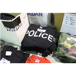 STACK OF POLICE T-SHIRTS