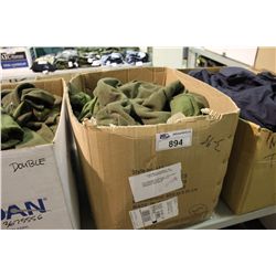 BOX OF ASSORTED GREEN MILITARY FLEECE JACKETS