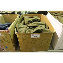 BOX OF ASSORTED GREEN MILITARY FLEECE JACKETS