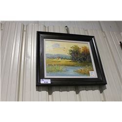 FRAMED CANVAS LANDSCAPE OIL PAINTING