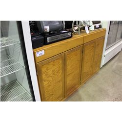 OAK 2 DRAWER 4 DOOR STROAGE CABINET