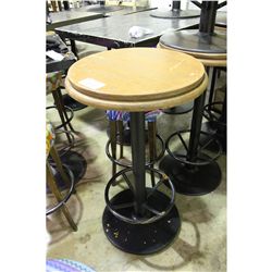 ROUND WOOD TOP BAR TABLE